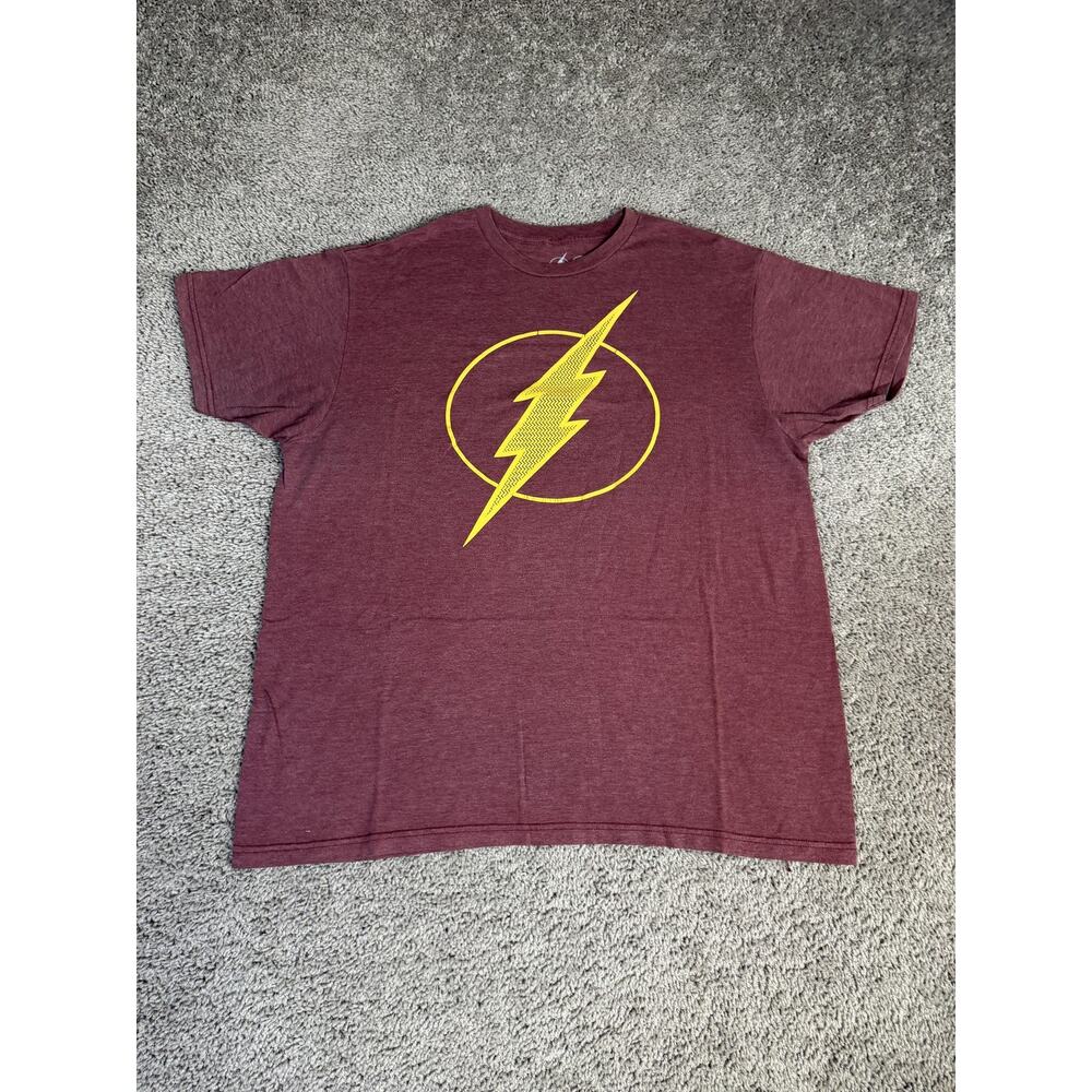 The Flash Shirt Mens XL Red DC Comics Graphic Tee 50% Cotton Polyester